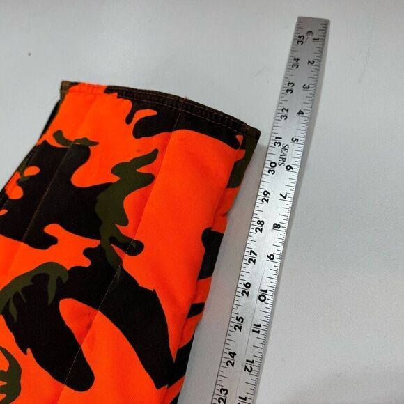 Vintage SafTbak Chiller Killer Orange Camo Bibs Mens Large Suspenders Insulated - Picture 3 of 10